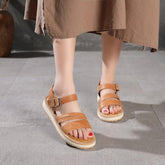 Retro Buckle Sandals Open Toe