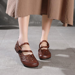 Bequeme echte Flats Loafers Slip On Walking Flats Kaffee/Grün