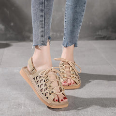 Strappy Sandals Peep Toe Retro