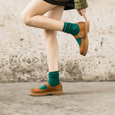 Handgemachte flache Mary Jane Schuhe im Retro-Wachsstil, runde Zehenpartie, Braun/Schwarz/Kaffee