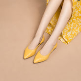 Point Toe Ballet Flats Yellow/Red/Pink/Grey/Green/Black