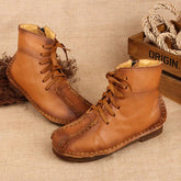 National Style Short Boots Lace Up Green/Black/Brown