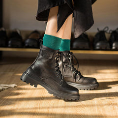 Botas Martin retro de diseñador, botas de montar gruesas retro, botas cortas de felpa