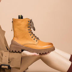 Martin Boots Designer Retro Chunky Reitstiefel Hinten Reißverschluss