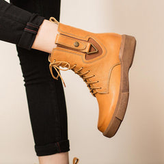 Martin Boots Designer Retro Chunky Riding Boots Side Heart Shape