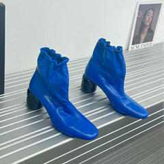 Elegant Ankle Boots with 100% Sheepskin Lining High Heel Genuine Leather