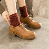 Brogue Oxfords & Tie Shoes Normal Fit Mid Heel Brown/Black