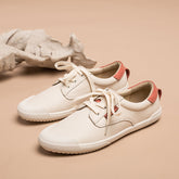 Handgemachte weiche weiße Schuhe Schnürschuhe Sneakers Designer Schuhe Rot/Grün