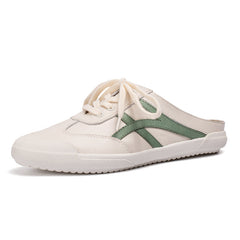 Handgemachte weiche weiße Schuhe Schnürschuhe Pantoletten Designer Schuhe Blau/Grün