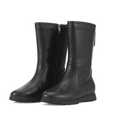 Retro Mid Calf Boots for Cold Winter Classic Martin Boots Black
