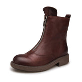 Ankle Boots Comfortable Walking Round Martin Boots Up Zip
