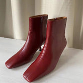 Classic Elegant Glove-Like Ankle Boots Kitty Heel Side Zipper Boots