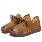 Handgemachte Oxfords Weiche Sohle Casual Slip On Schuhe Braun/Khaki