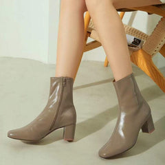 Klassisch elegante handschuhähnliche Stiefeletten High Heel Stiefel mit seitlichem Reißverschluss