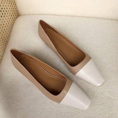 Pumps mit Blockabsatz und quadratischer Zehenpartie, Slip-On-Pumps, Büroschuhe, Farbblockierung