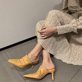 Retro Mules Summer Slippers Kitty Heel