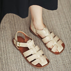 Fisherman Shoes Genuine Gladiator Sandals Flat Slingback Side Buckle