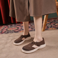 Weiche Mary-Jane-Sneakers mit T-Riemen und Plateau