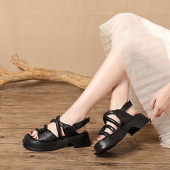 Chunky Gladiator Sandals Peep Toe