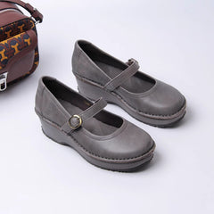 Weiche Mary-Jane-Schuhe im Retro-Stil mit Plateausohle