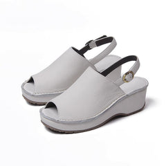 Handgemachte klobige Sandalen Peep Toe Back Schnalle