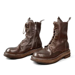 Retro Horse Combat Boots Sweet and Cool Oxford Boots