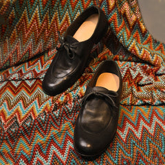 Round Toe Oxfords Horse Lace Up Derby Shoes