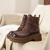 Botas de plataforma de 60 mm, botas Martin con cordones, botas de combate con punta grande