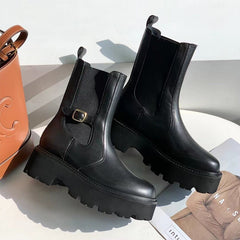 Botas Chelsea de plataforma de 50 mm con detalle de hebilla