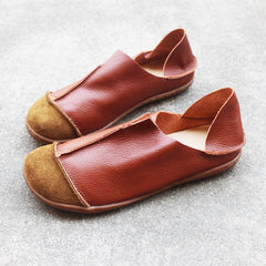 Handgemachte weiche Retro-Loafer Designer Flats