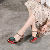 National Style Pumps High Heels Open-Toe Sandals