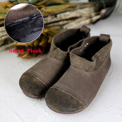 Handgemachte Loafer, weiche Sohle, flache Schuhe, lässige Schlupfschuhe, Grau/Kaffee