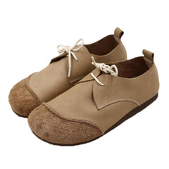 Loafers Kalbsleder Schnürschuhe Atmungsaktive Freizeit Flache Schuhe Kaffee/Aprikose