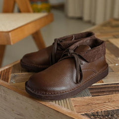 Handgemachte echte flache Stiefel mit Schnürung, weiche Stiefeletten, Mori Girl Oxfords, Designer-Schuhe, Kampfstiefel, Kaffee/Beige/Braun