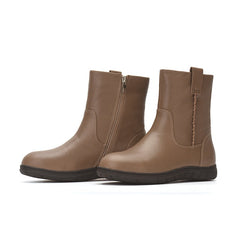 Retro Soft Short Boots für den Winter Kurzes Plüschfutter Schwarz/Khaki