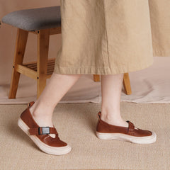 Handgemachte echte Mary Jane atmungsaktiv schwarz/braun