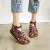 Handgemachte Gladiator Sandalen Retro gewebt offene Zehen flache Schuhe