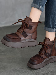 Retro Lace Up Velvet High Top Martin Boots