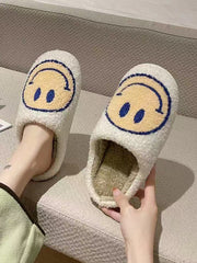 Lässige, rutschfeste Hausschuhe aus Smiley-Plüsch