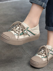 Lässige Schnürschuhe aus Leder mit Spleißen