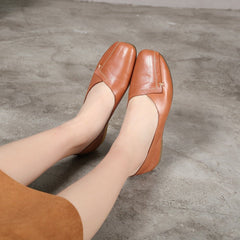 Handgemachte Retro weiche Loafer Designer Flats braun/grau Slip Ons