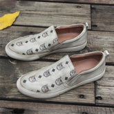 Handmade's Low Top Fashion Sneakers Handbemalte Katzen