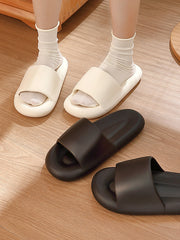 Pantuflas sencillas de color liso para el hogar con suela suave