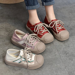 Lässige Schnürschuhe aus Leder mit Spleißen