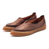 Witch Style Point Toe Calfskin Flat Loafers