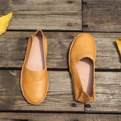 Handgemachte gelbe Schuhe Retro Loafers Arbeitsschuhe Slipper