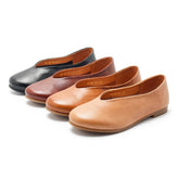 Handgemachte echte Slipper atmungsaktive Flats Loafers Schwarz/Beige/Apricot/Braun