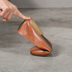 Handgemachte Retro weiche Loafer Designer Flats braun/grau Slip Ons