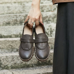 Women's Casual Slip On Loafers Shoes Touch-strap Flats