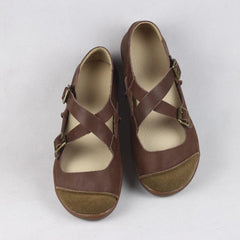 Retro Flat Comfortable Oxford Walking Shoes Brown/Coffee